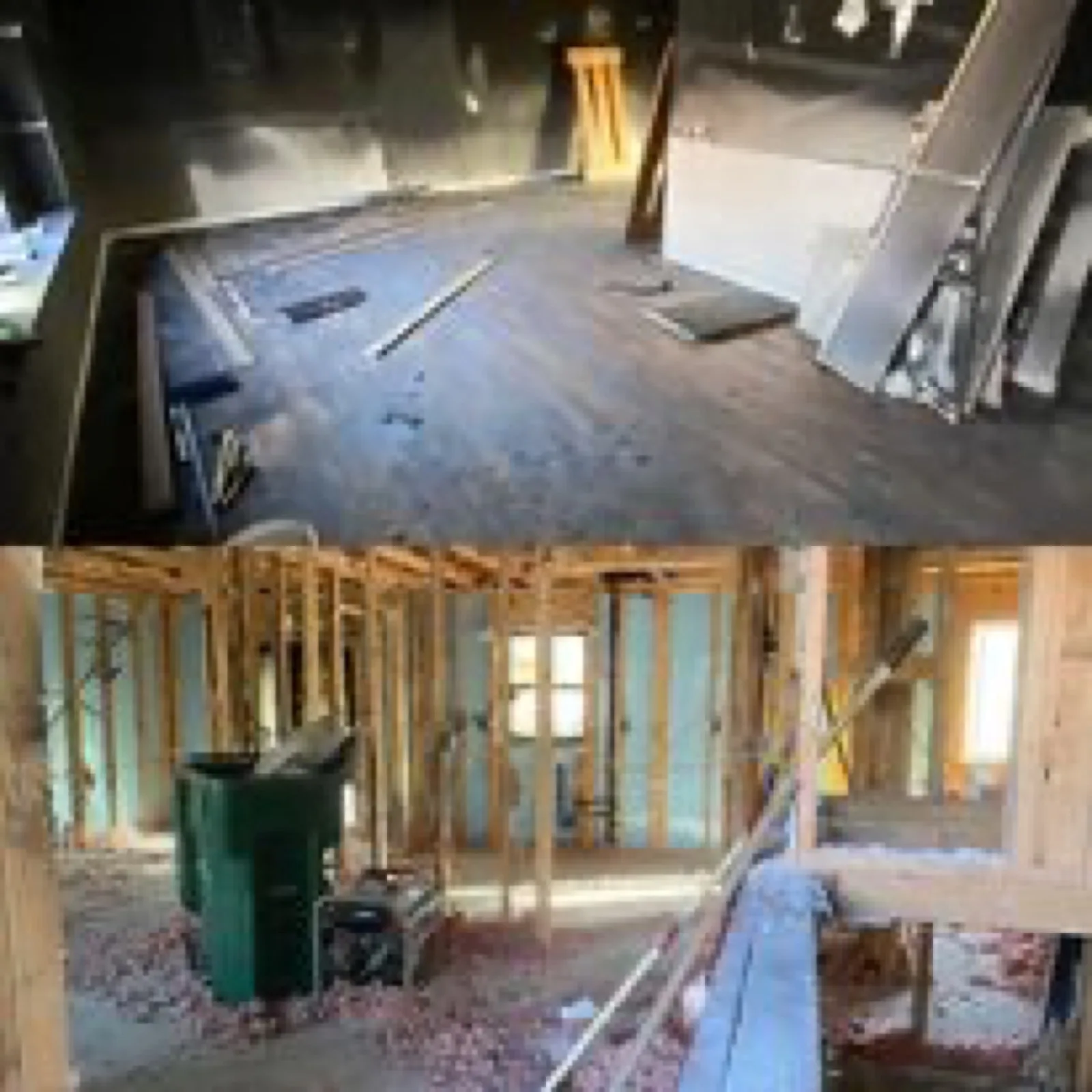 Hardwood and vinyl plank flooring laid across a finished living space in the Arvada area